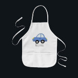 Pojkys Coola Doodle Blue Car Fordon & Namn Barnförkläde<br><div class="desc">Den här snygga designen är en del av en samling med söta transportdockor för pojke och flickans kläder och tillbehör. Utformningen har en skuggig blå bil fordon och kan vara personlig med din pojke namn. Perfekt för lilla älskare! Ta en titt på vår butik för andra små designer.</div>