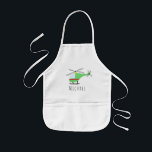 Pojkys Coola Doodle Coola Helicopter & Namn Barnförkläde<br><div class="desc">Den här snygga designen är en del av en samling med söta transportdockor för pojke och flickans kläder och tillbehör. Utformningen har en doudle-färgstark helikopter i primära färger och kan vara personlig med pojke namn. Perfekt för små resenärer och flygplan älskare! Ta en titt på vår butik för andra coolor....</div>