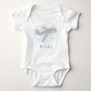 Pojkys Cute Blue Airplane Transport Design och Nam T Shirt