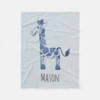 Pojkys Cute Blue Safari Giraffe och Namn