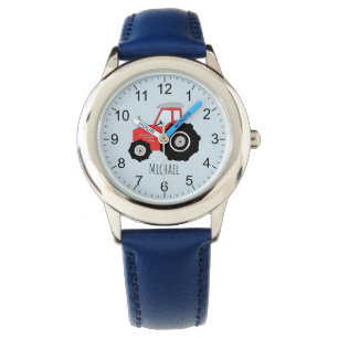 Pojkys Cute Farm Tractor Kids med Namn Kids Armbandsur