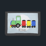 Pojkys färgade Doodle Locomotive Tåg med Namn<br><div class="desc">Den här coolan är en del av en samling med söta transportdockor för pojke och flickkläder och tillbehör. Den här designen har ett hand plockade färgat lokomotiv tåg och kan vara personlig med din pojkes namn. Perfekt som födelsedagspresent till en tåg älskare första plånbok! Kolla in vår butik för andra...</div>