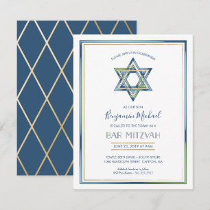 Pojkys inbjudan till Pub Mitzvah. David-stjärnan,