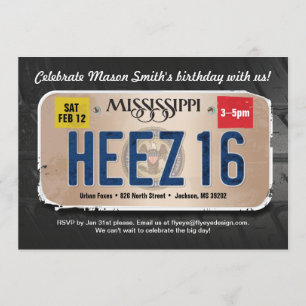 Pojkys sextonde Mississippi-licensinbjudan Inbjudningar
