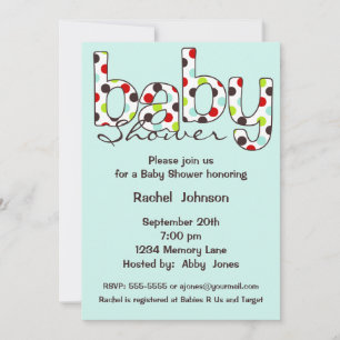 Poka Dot Baby Shower-inbjudan Inbjudningar
