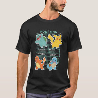 Pokã ©Mon Shot Kanto Region Sters Pokedex Grid T Shirt