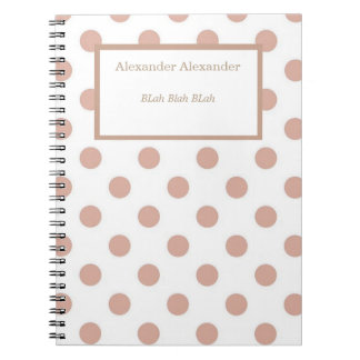 Pokadot NoteBook för ro Guld Anteckningsbok