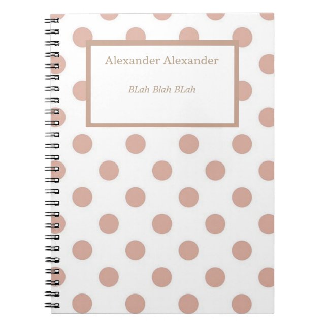 Pokadot NoteBook för ro Guld Anteckningsbok (Framsidan)