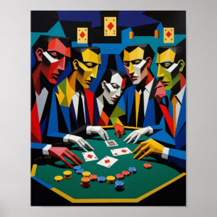 Pokarstrategi Abstrakt Geometrisk Konst Poster