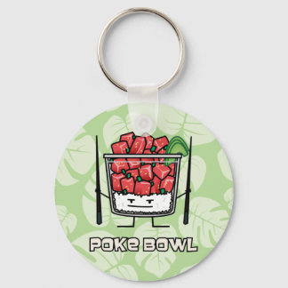 Poke bowl Hawaii raw fish sallad chopsticks aku Nyckelring