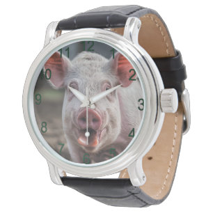 Poke lycklig White Gris Tunga Armbandsur