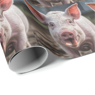 Poke lycklig White Gris Tunga Presentpapper