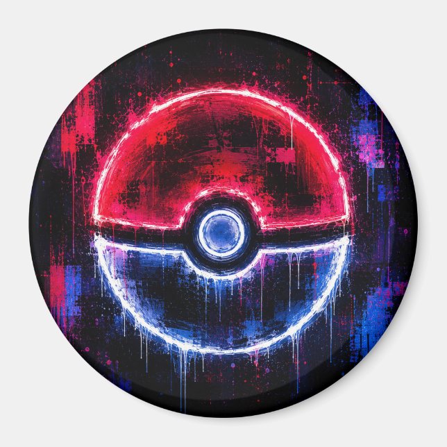 Pokéball konst magnet (Framsidan)