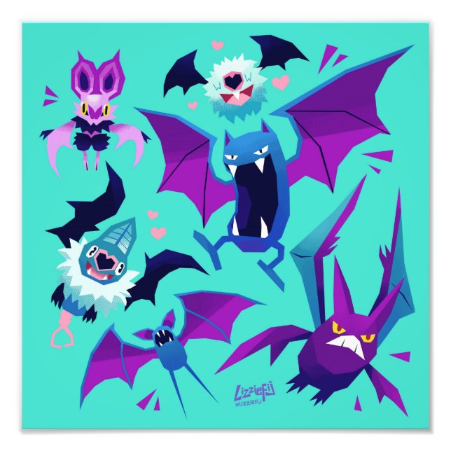 Pokebats art print fototryck (Framsidan)