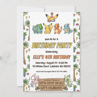 Pokémon Birthday Invitations Inbjudningar