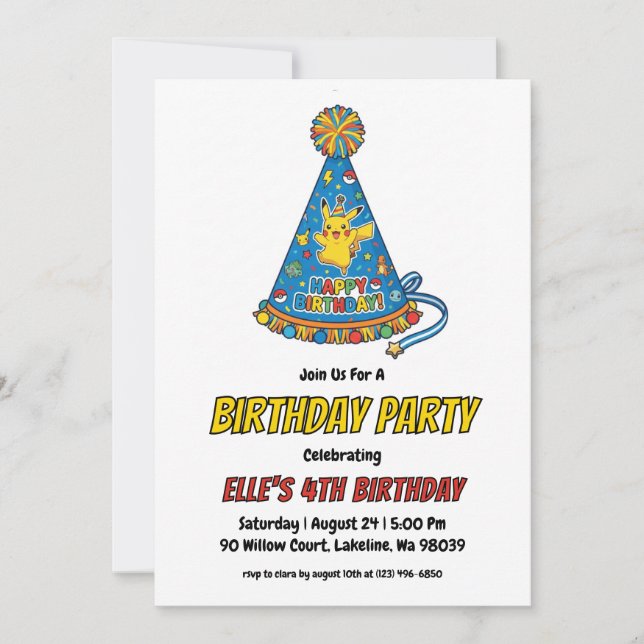 Pokémon Birthday Invitations Inbjudningar (Framsida)