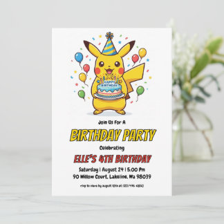 Pokémon Birthday Invitations Inbjudningar