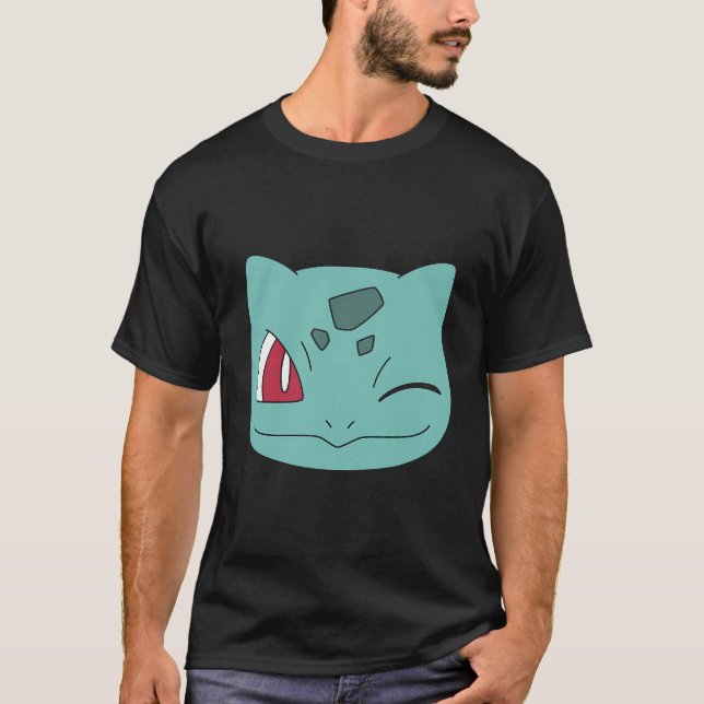 Pokémon Bulbasaur Big Ansikte Wink T Shirt (Framsida)