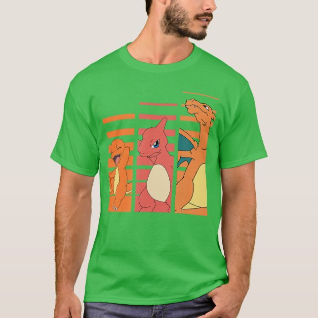 Pokémon Charmander Evolutioner pojke T Shirt (Framsida)