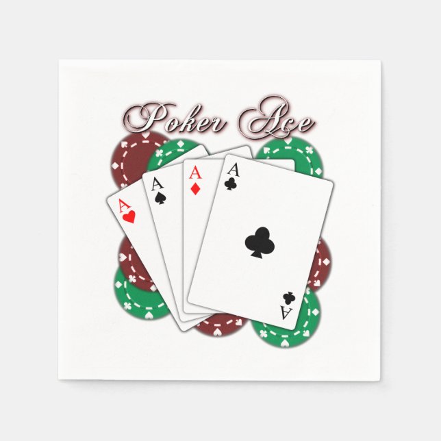 Poker Ace-betalkort Pappersservett (Framsidan)