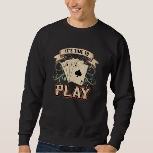 Poker Ace Casino Game Gift för kortuppspelning Lång Ärmad Tröja