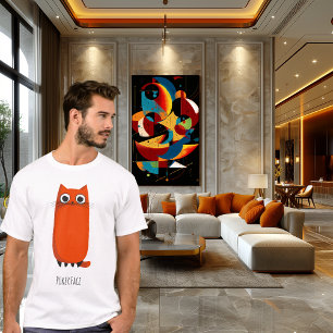 Poker Ansikte Cat Lönsam minimal Tecknad T Shirt
