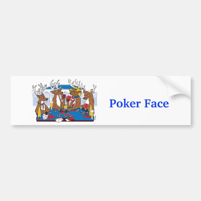 Poker Ansikte Hjort Bildekal (Framsidan)
