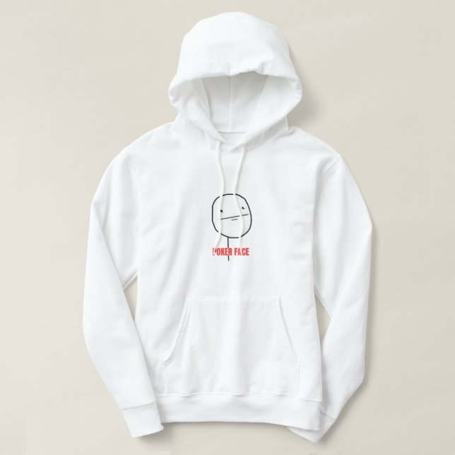 Poker Ansikte Meme Hoodie (Design framsida)