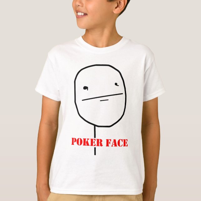Poker ansikte - meme tee shirt (Framsida)