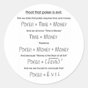 Poker är Evil Runt Klistermärke