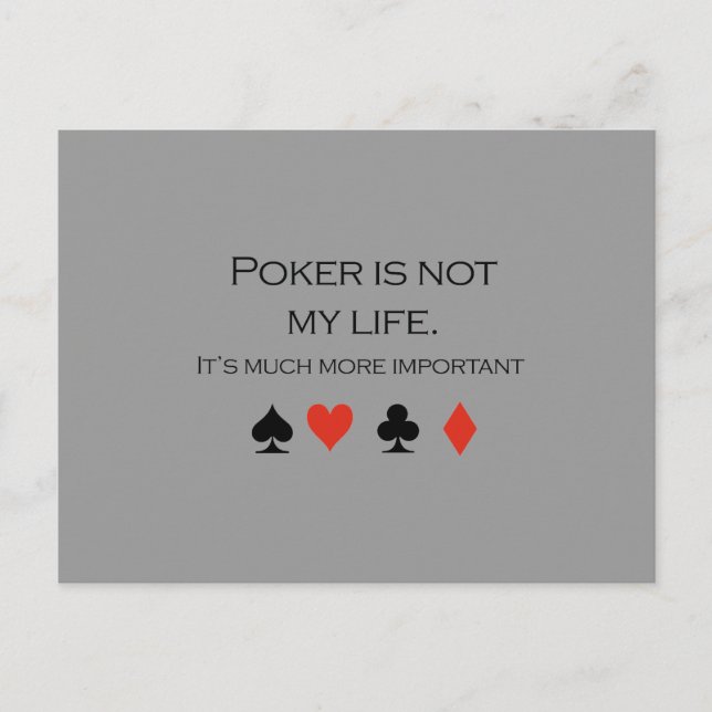 Poker är inte mitt liv T-shirt Vykort (Framsida)
