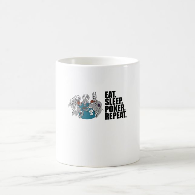 Poker - Ät. Sova. Poker. Upprepa. Kaffemugg (Center)