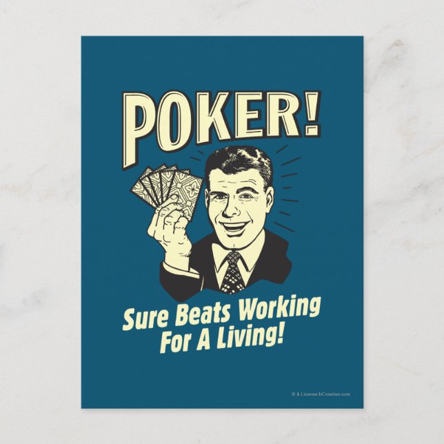 Poker: Beatrar som arbetar för ett liv Vykort (Framsida)