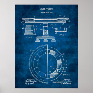 Poker Bord Patent Design Decor Poster nr 1