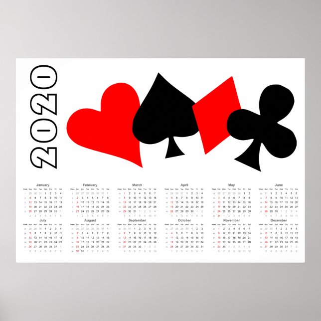Poker Calendar 2020 Poster (Framsidan)