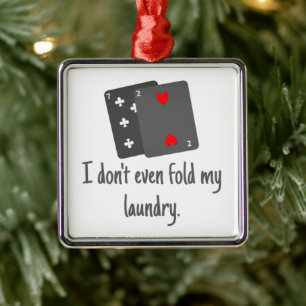 Poker Card Humor Novelty Gift Julgransprydnad Metall
