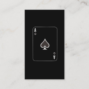 Poker Card Player Ace of Spades Halloween Visitkort