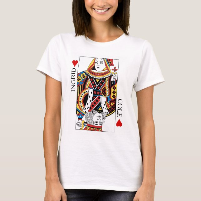 Poker Card Queen & Kung i Hearts Bröllop Gift Tee (Framsida)