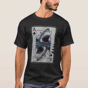 Poker Card Underbar vit haj T-skirt T Shirt