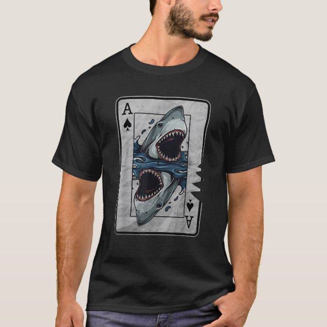 Poker Card Underbar vit haj T-skirt T Shirt (Framsida)