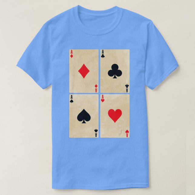Poker Cards Aces Diamonds Spades Cross Hearts  T Shirt (Design framsida)