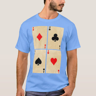 Poker Cards Aces Diamonds Spades Cross Hearts T Shirt