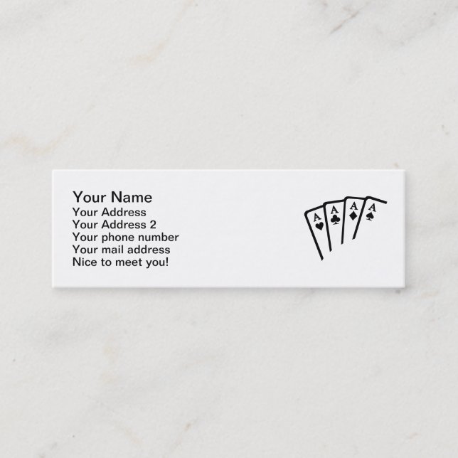 Poker Cards ess Mini Visitkort (Framsida)