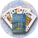POKER CARDS "Starry Night over Rhone-van Gogh" Casinokort<br><div class="desc">En bild av "Starry Night Over the Rhone" av Vincent van Gogh finns på dessa spelkort. Bilden täcker båda sidor av texten. ► bilder kan inte tas bort eller ersättas, men du kan skjuta det lämnat eller höger för att uppnå önskat utseende. ► Anpassa/anpassa genom att lägga till anpassningsbar i...</div>