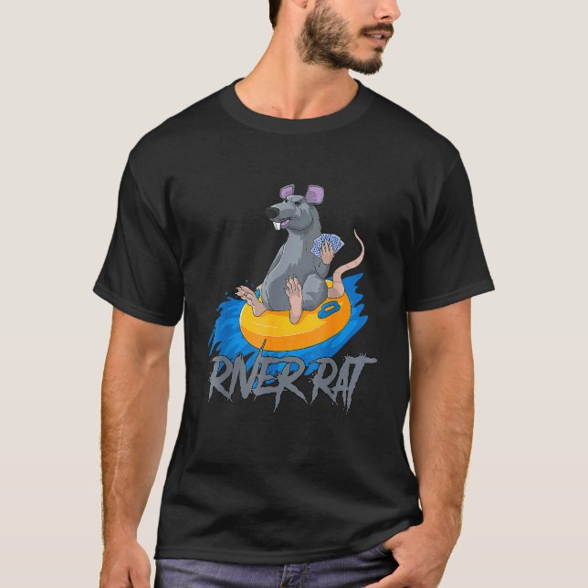 Poker Cards Texas Hold Em River Råtta Casino T Shirt (Framsida)