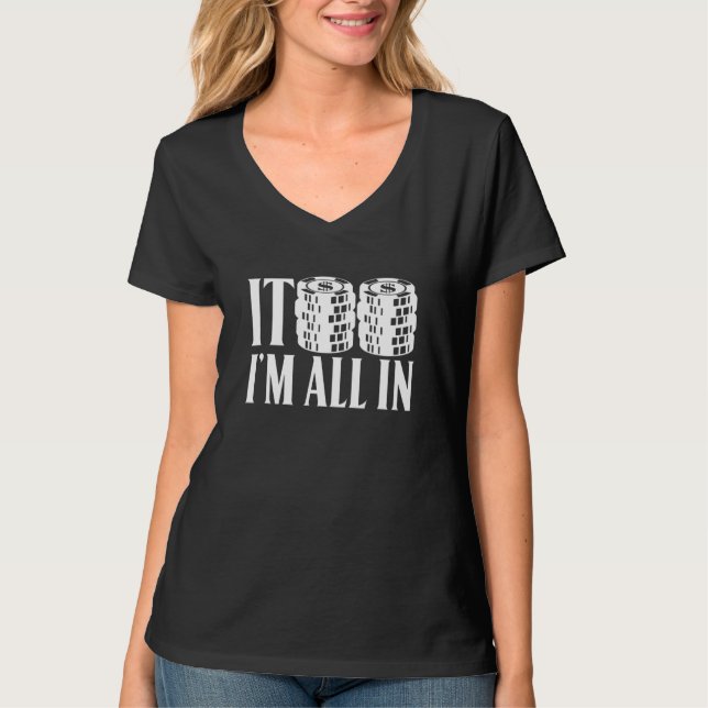 Poker Casino Chip Gambling Spelare T Shirt (Framsida)