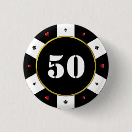 Poker Chip 50:e Födelsedagsfesten Knapp