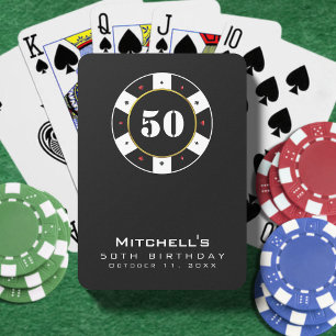 Poker Chip 50:e Födelsedagsfesten svart Casinokort