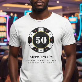 Poker Chip 50:e Födelsedagsfesten White T-Shirt