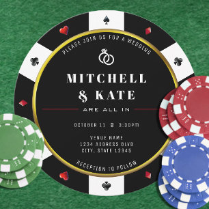 Poker Chip alla i Bröllop Inbjudningar
